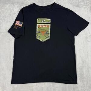 Nike Texas Longhorns Camo Graphic Tee Black Men’s Medium Army Veterans Day S/S